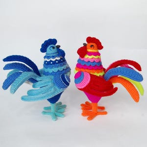Rooster Gordey Crochet pattern Amigurumi, Hen PDF Amigurumi Tutorial Chickens English