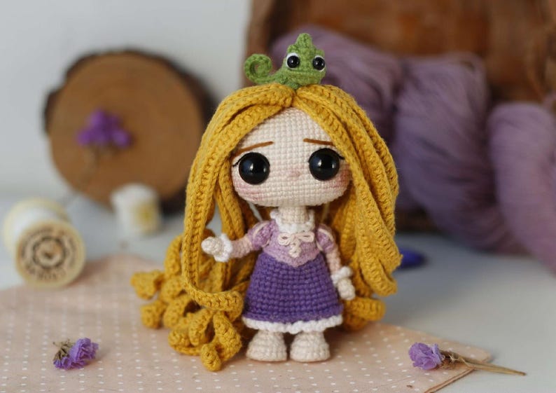 Crochet Pattern for Rapunzel and Pascal Doll Princess With Long Hair ...