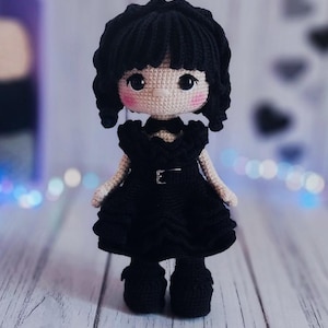Wednesday Amigurumi Doll Crochet Pattern English Pattern PDF New Year Gift