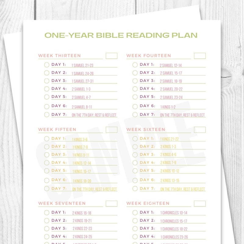 One Year Bible Reading Plan Etsy One Year Bible Reading Plan Etsy