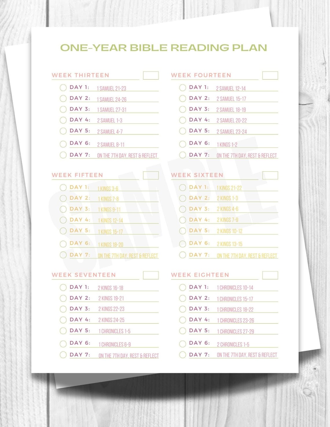 52-week Bible Reading Plan Printable | Read Bible in One Year (digital ...
