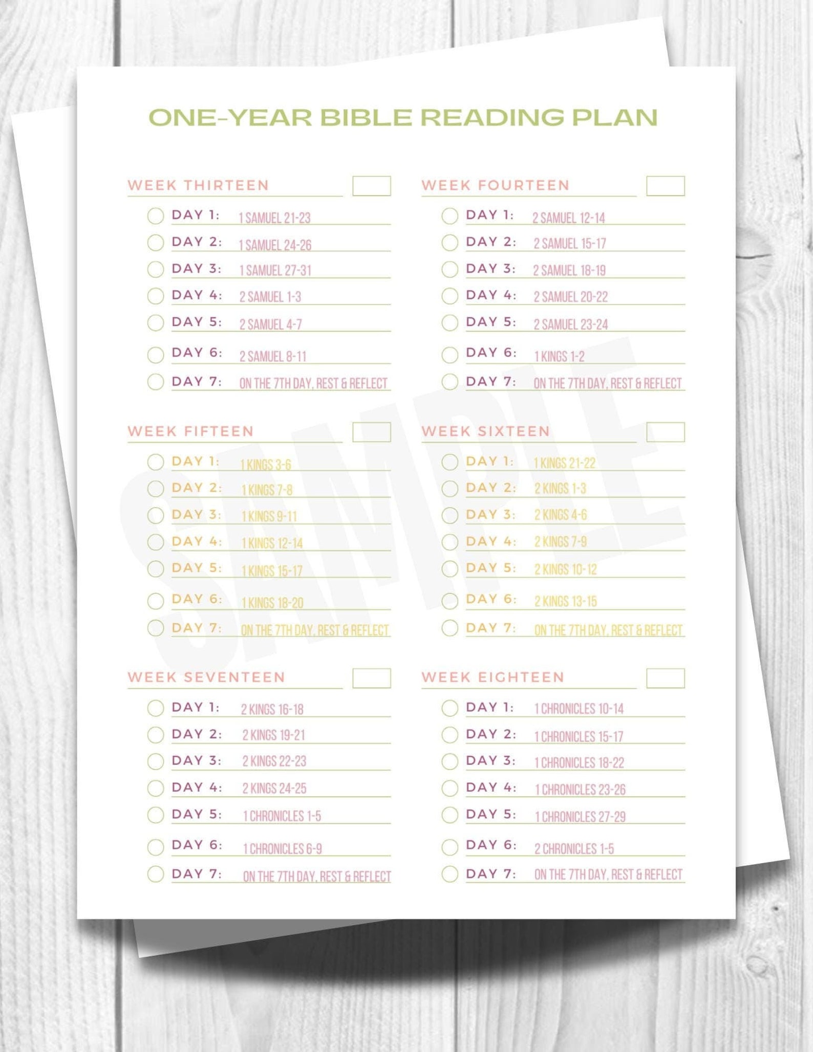 52-week Bible Reading Plan Printable | Read Bible in One Year (digital ...