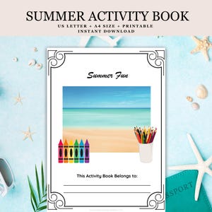 Summer Kids Activity Book | Kids Activity Book | Kids Activity Pack | Kids Coloring Printable | US Letter | A4 Size | Instant Download PDF