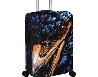 Starling Raven Vogel Gepäck Cover: Dark Cottagecore Reise Stretch Schutz (Koffer ist nicht enthalten)