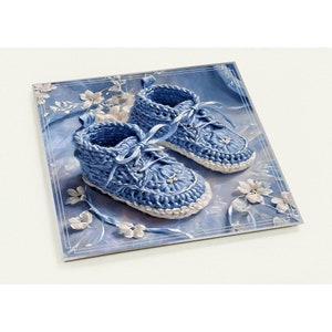 10 tarjetas para baby shower, invitaciones para revelar el género del bebé, recién nacido, postales de cumpleaños, botines azules tejidos a crochet con detalles plateados