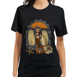Camiseta de selfie de sirena: divertida camiseta con estampado de león marino, sátira de la cultura de Instagram.