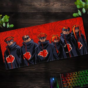 Akatsuki Members Desk Mat - Naruto Anime Themed, Dramatic and Bold