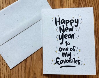 Happy New Year Favorite Card- New Year card, Blank New Year Card, eco-friendly