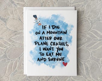 Anniversary Plane Crash/Cannibalism snarky card