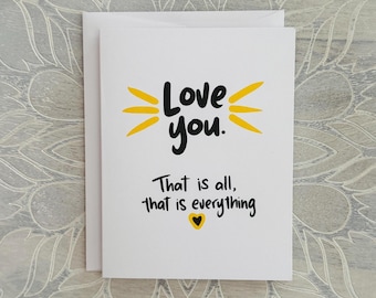 Love You Valentine Card: Simple Friendship Card