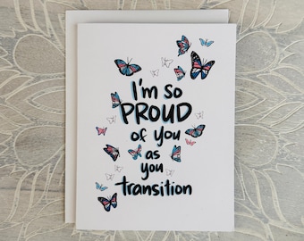 Transgender Transition Butterflies card- Proud of You