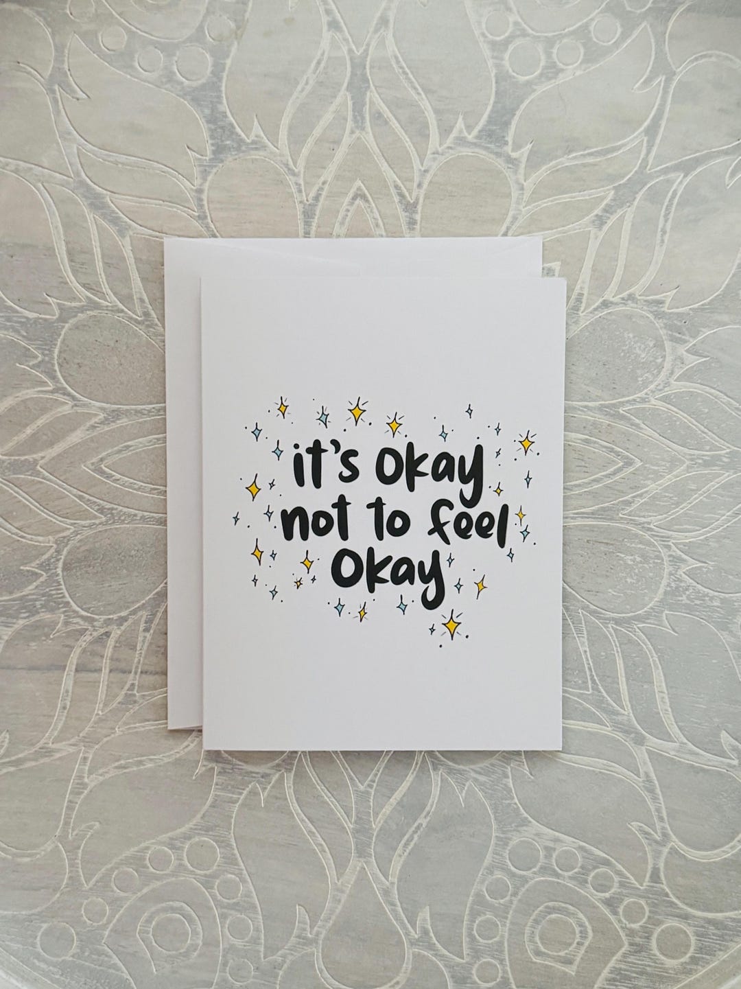It’s Okay Not to Feel Okay Card, Mental Health Card, Emotional Support ...