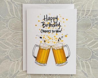 Cheers Beer Mug Birthday Card: Boozy Celebration