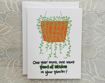 Pearl Succulent Birthday Card: Plant Lover Eco-Friendly Card