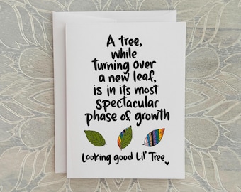 Queer Coming Out Support Card - LGBTQIA+ encouragement, Turning over a new leaf, Trans pride