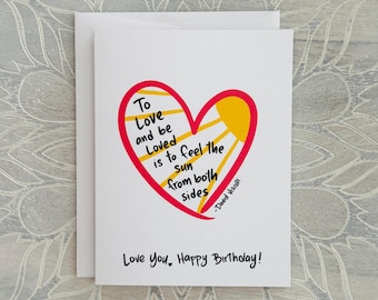 Love Quote Card: Heart & Sun - David Viscott Quote