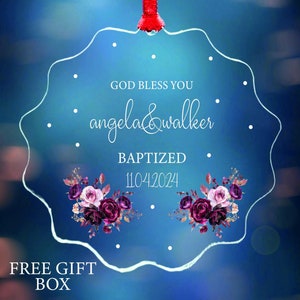 Personalized Baptism Ornament, Custom Christening Ornament 2024, Confirmation Gift for Girls, Dedication Ornament, Goddaughter Keepsake