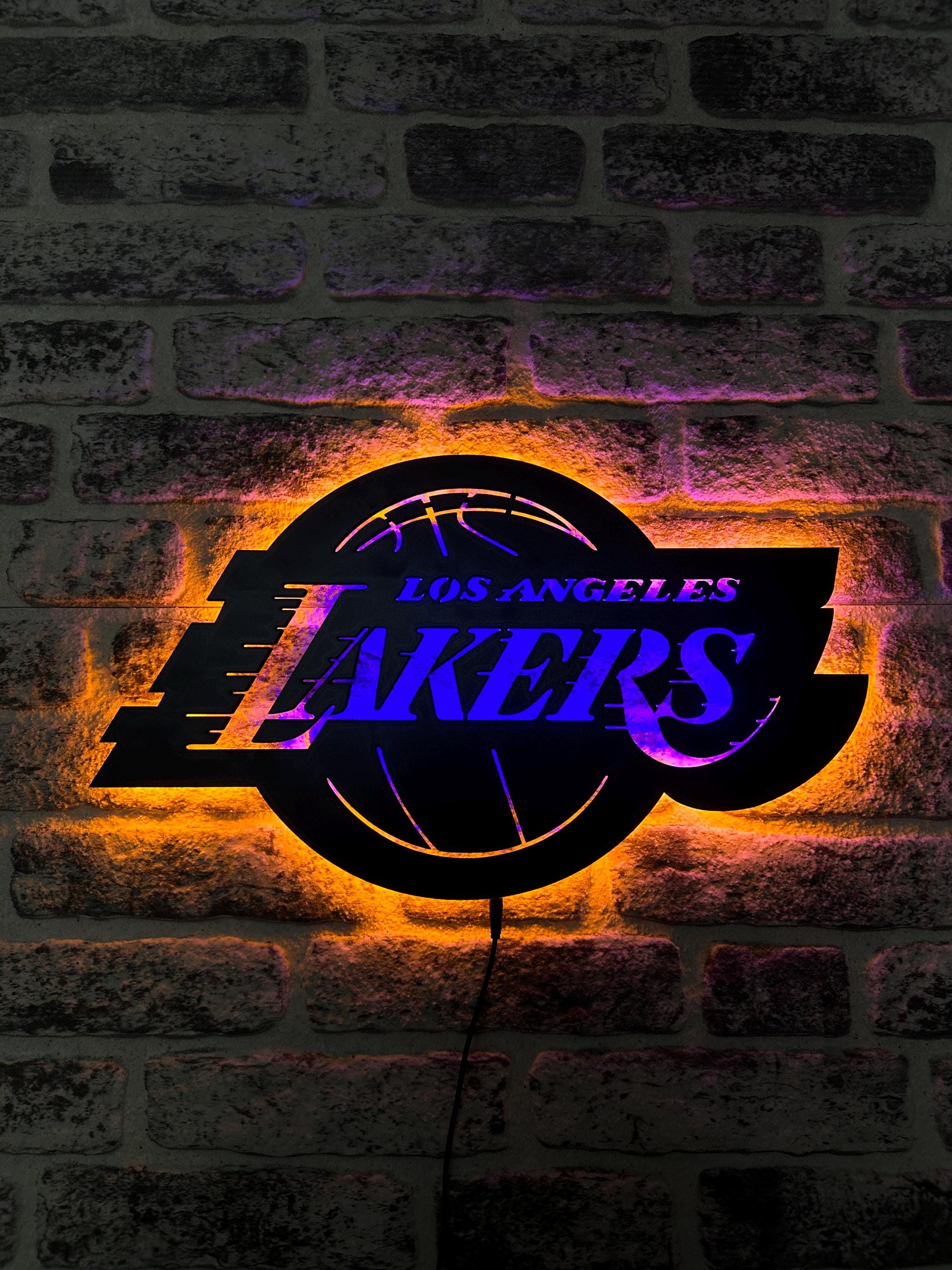 Los Angeles Lakers Led Sign, Lakers Wall Art, Lakers Wall Sign