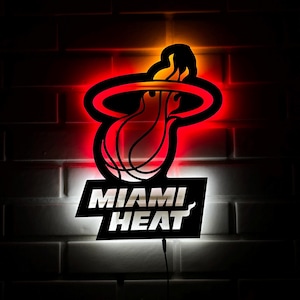 Miami Heat Led Sign, Miami Heat Wall Art, Miami Heat Wall Sign, Miami Heat Wall Decor,  Miami Heat Decor, Miami Heat Gift, Miami Heat Sign