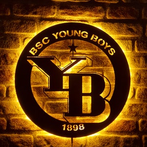 BSC Young Boys Led Sign, Young Boys Wall Art, Young Boys Wall Sign ...