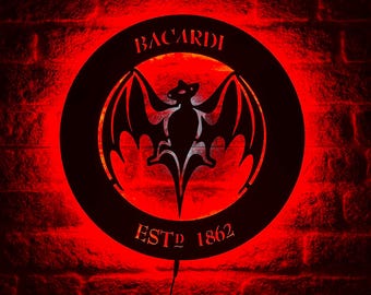 Bacardi Led Sign, Bacardi Wall Art, Bacardi Wall Sign, Bacardi Wall Decor, Bacardi Neon Sign, Bacardi Decor, Bacardi Gift,Bacardi Wall Light