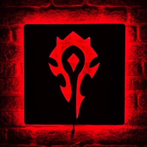 World of Warcraft Led Sign, World of Warcraft Wall Art, Horde Wall Sign, Horde Wall Decor, Horde Decor, Horde Gift, Horde Wall Light