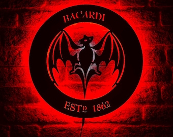 Bacardi Led Sign, Bacardi Wall Art, Bacardi Wall Sign, Bacardi