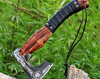 Viking Axe, Carbon Steel Viking Axe, Personalized Viking Axe In Hand Forged For Wall Decoration, Custom Made Viking Axe For Gift, Axe.