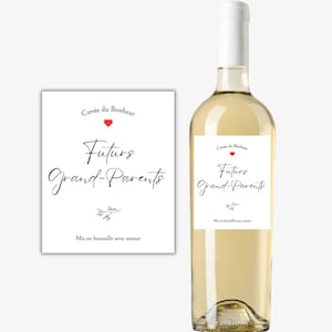 Etiquette bouteille vin/champagne annonce grossesse