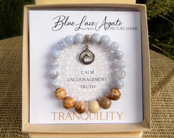 Blue Lace Agate Inspirit Energy Bracelet - TRANQUILITY