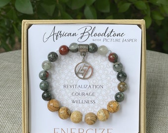 African Bloodstone Inspirit Energy Bracelet - ENERGIZE