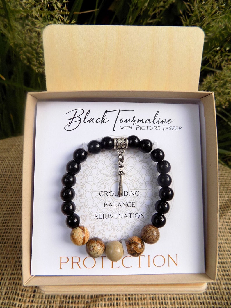 Black Tourmaline Inspirit Energy Bracelet PROTECTION zdjęcie 1