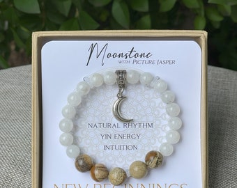 Moonstone Inspirit Energy Bracelet - NEW BEGINNING