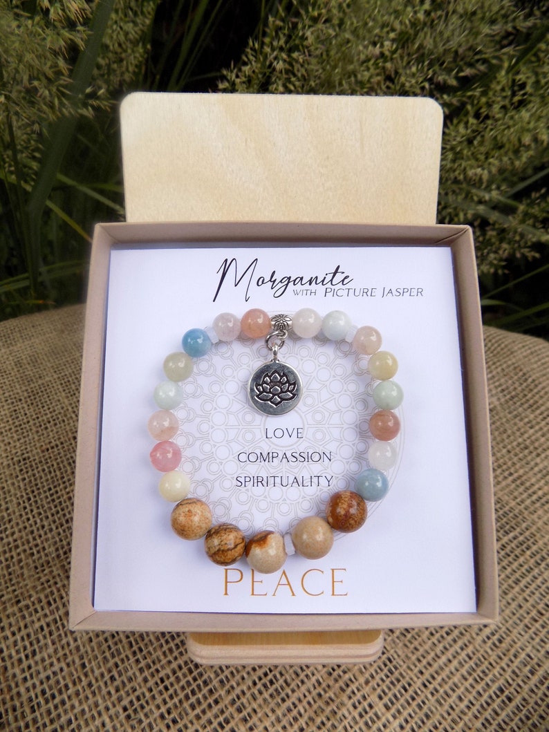 Morganite Inspirit Energy Bracelet PEACE image 1