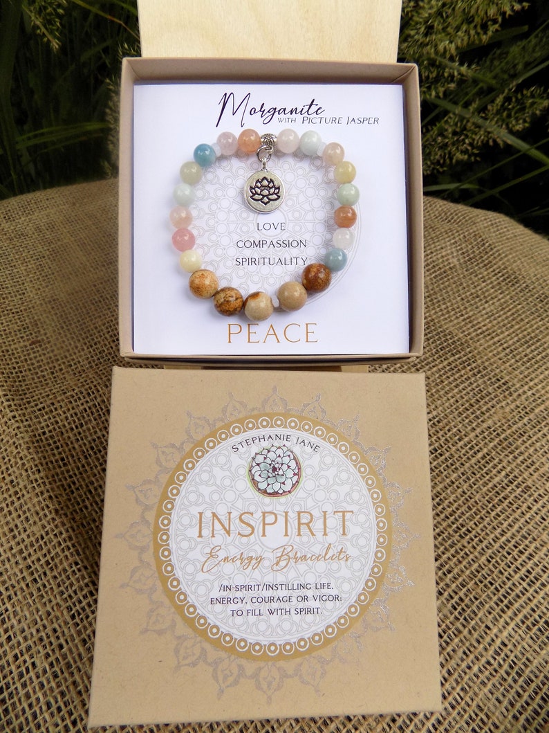 Morganite Inspirit Energy Bracelet PEACE image 2