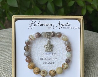 Botswana Agate Inspirit Energy Bracelet - OVERCOME