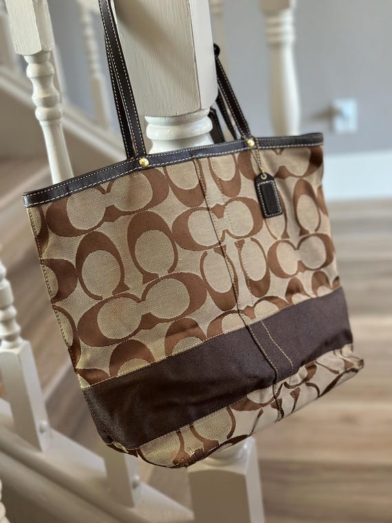 Coach Signature Dark Brown 10125 Tote Bag Etsy