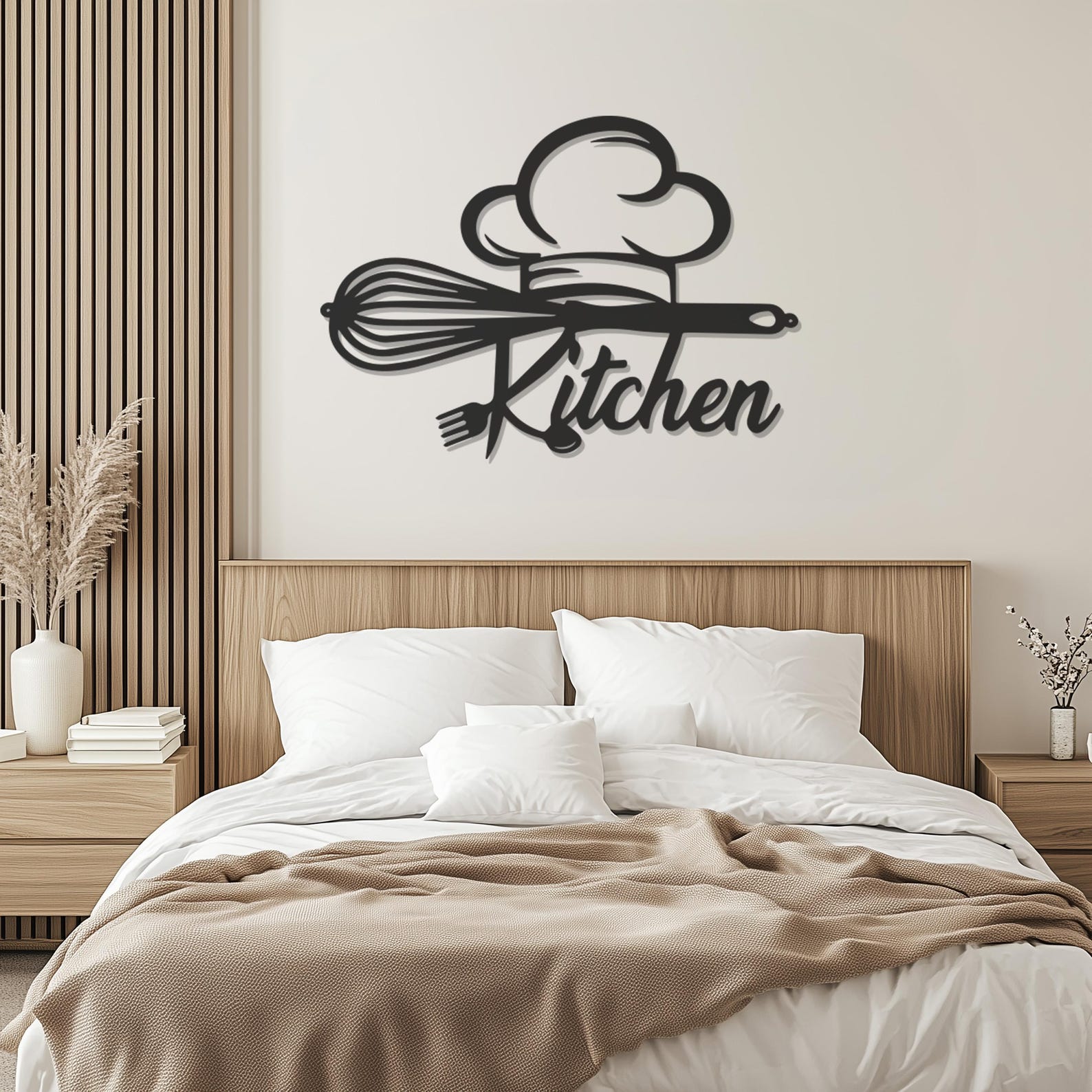 Modern Metal Kitchen Wall Art: Chef's Hat & Whisk Decor - Etsy