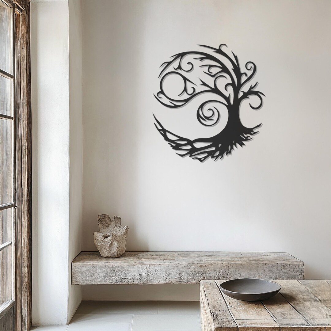 Circular Tree Metal Wall Art Set: Modern Minimalist Decor - Etsy