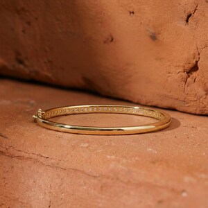 Round Cut Lab Grown Diamond Bangle Bracelet, IGI certified Lab Diamond Bracelet For Wedding Gift, 14K Solid Gold Round Cut Bracelet For Gift