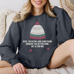 Eating junk and watching rubbish sweater, home alone sweatshirt, home alone movie, home alone Christmas, home alone crewneck, Im eating junk