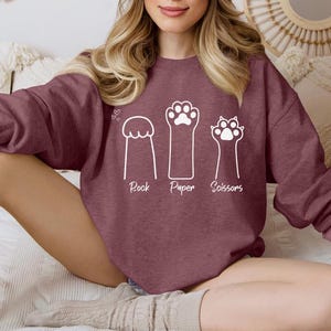 Paw Print Sweater Rock Paper Scissors Sweatshirt, rock paper scissors, rock paper scissors cat, rock, paper, scissors, paw shirt, dog cat