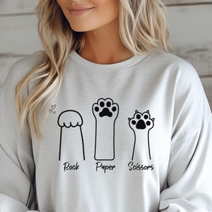 Paw long sleeve Bella Canvas shirt, rock paper scissors, rock paper scissors cat, rock, paper, scissors, paw shirt, Bella Canvas, Animal tee