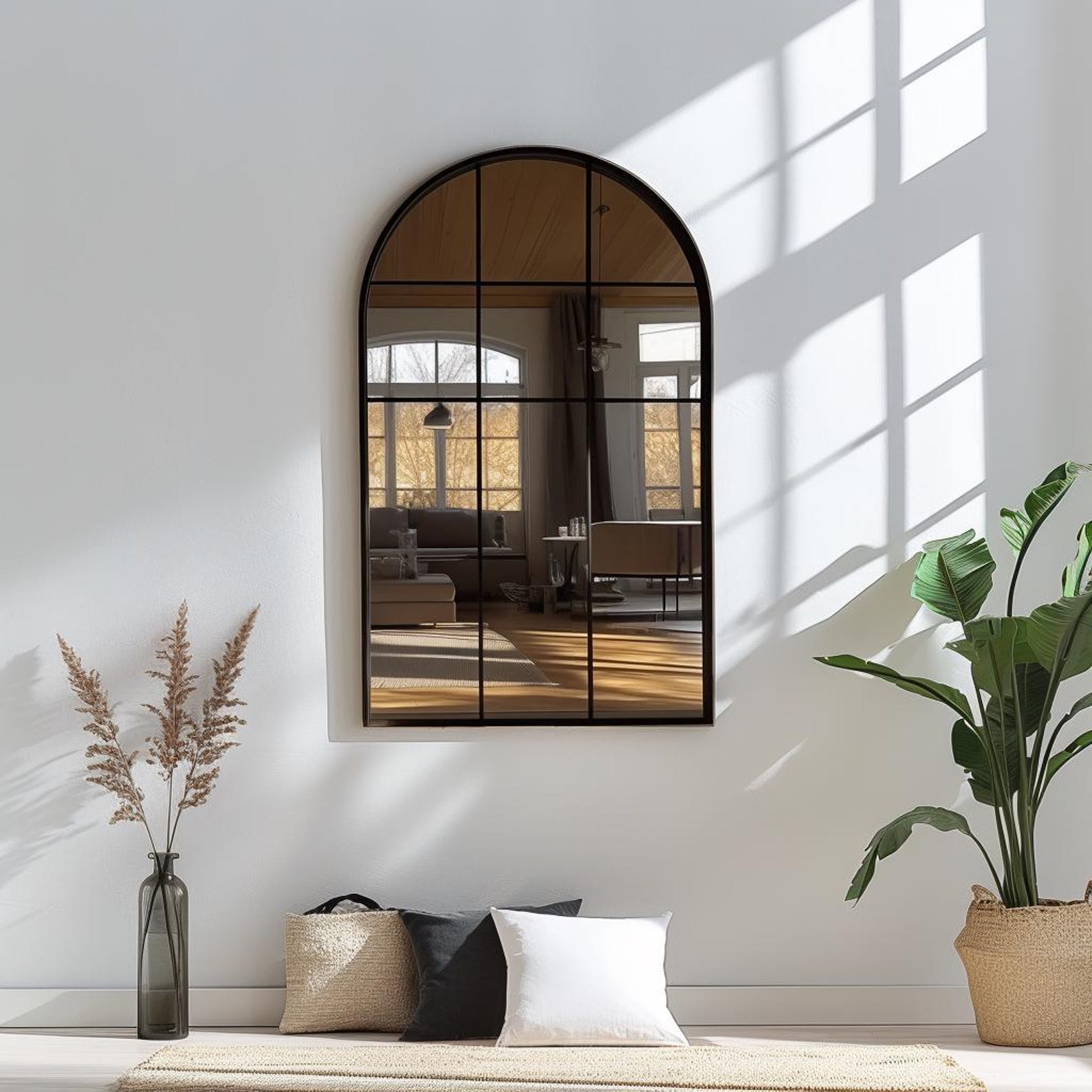 Asymmetrical Rear Window Large Arched Window Mirror: Asymmetrical Full Length Wall Mirror - Etsy