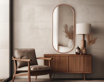 Modern Oval Wall Mirror: Minimalist Home Decor