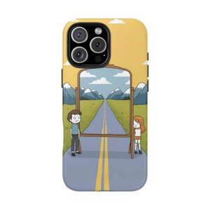 Funda resistente y divertida para teléfono: diseño divertido para viajes por carretera, regalo para viajeros y aventureros, estilo caricatura, accesorios únicos para teléfono.