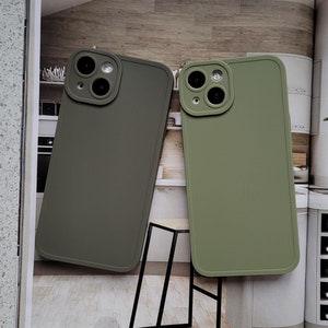 Bestseller Minimalistische Matt dunkelgraue mattgrüne Olive Handyhülle für iPhone 16 15 14 13 12 11 Pro 15 Pro Max 15 Pro 16 Pro