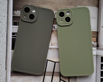 Best Seller Minimalist Matte Dark Grey Matte Green Olive Phone Cases for iPhone 16 15 14 13 12 11 Pro 15 Pro Max 15 Pro 16 Pro