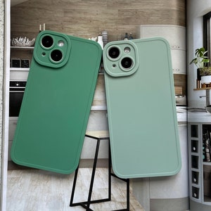 Meilleures ventes Étuis de téléphone minimalistes vert foncé mat, menthe mate pour iPhone 15 14 13 12 11 Pro 15 Pro Max 15 Pro