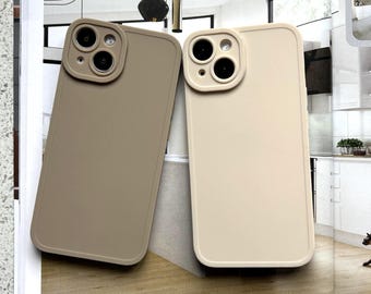 Minimalistische, matte iPhone-Hülle: Teeweiß & Hellgrau